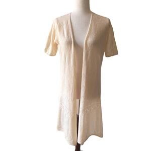 b. chyll Women's Cashmere Open Cardigan Short Sleeve Soft Luxury Boho size Small